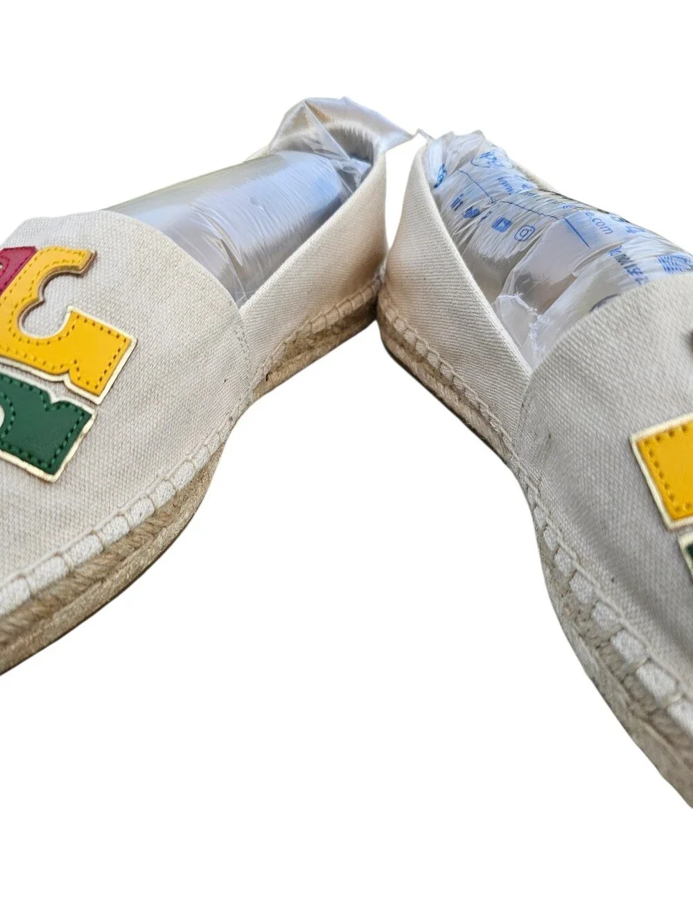 VGUC Tory Burch Poppy Colorblock Double T Logo Canvas Espadrille Flats 6.5